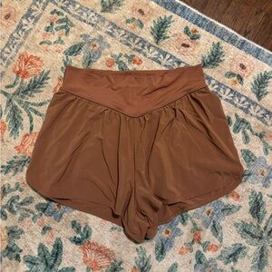 Aerie Offline Orange Flowy Shorts Size L